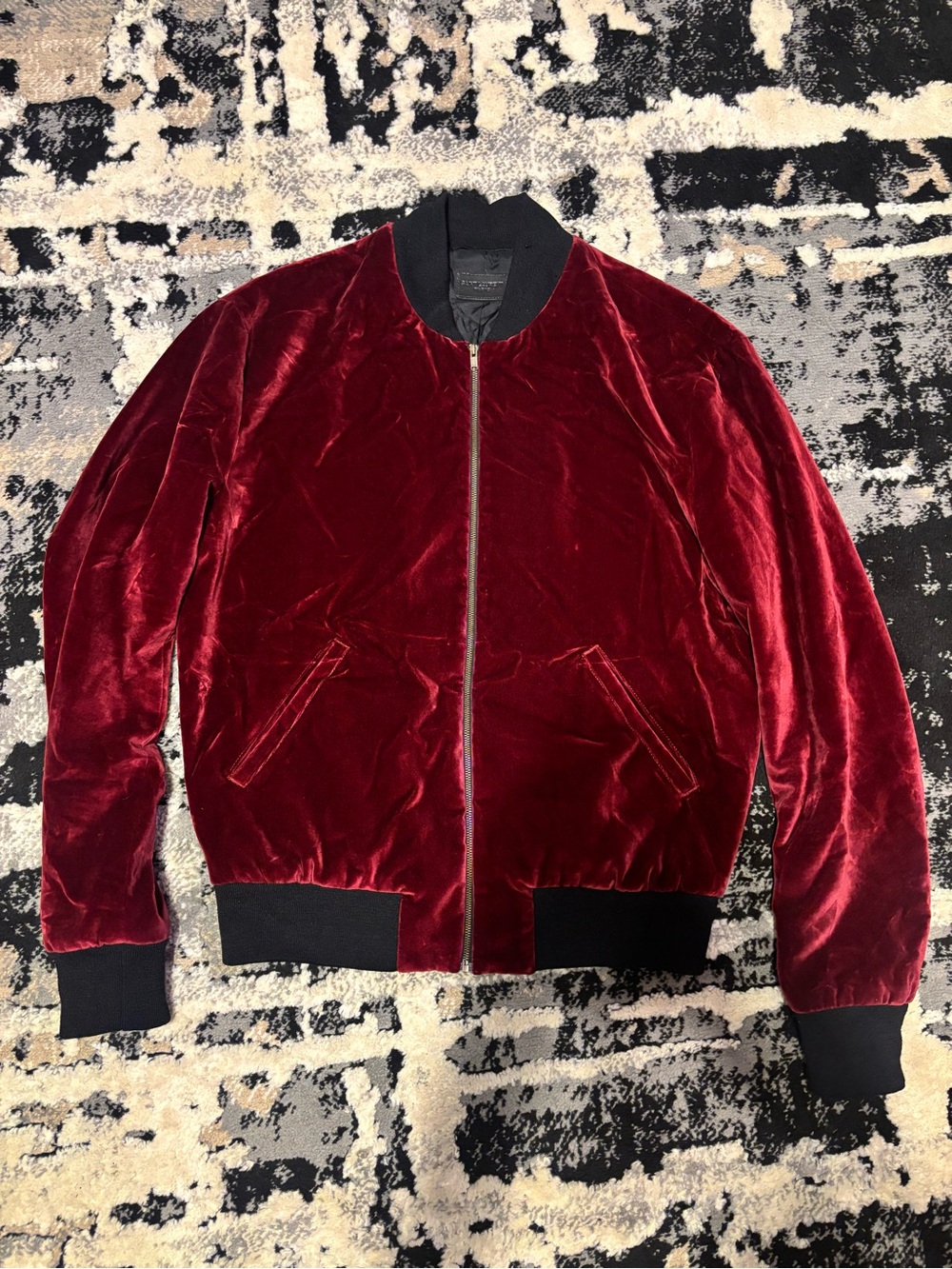 Saint Laurent FW16 "Palladium" Red
Musical Note Velour Bomber Jacket